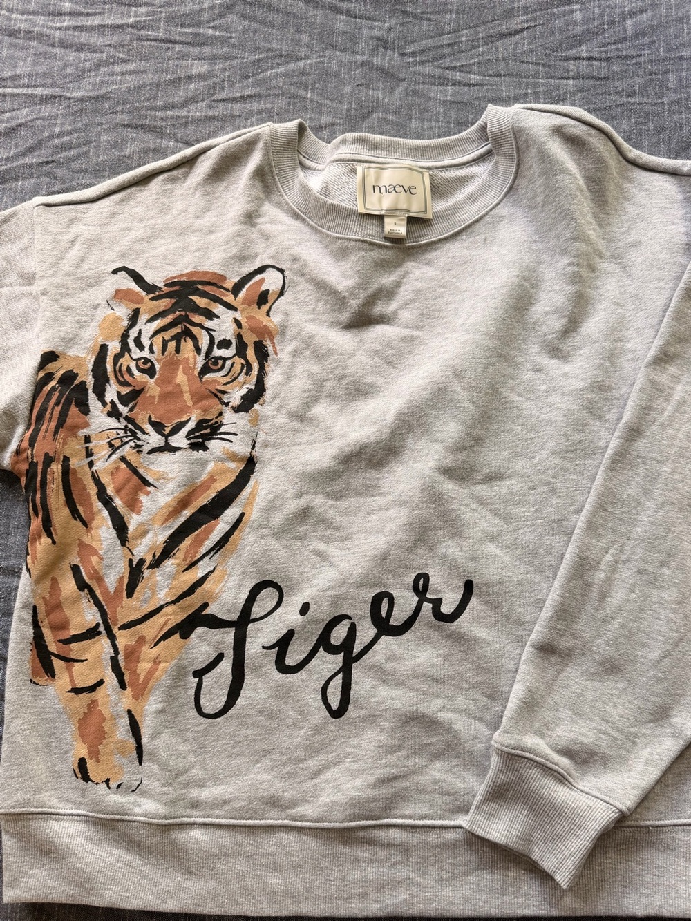 Maeve Tiger Graphic Sweatshirt